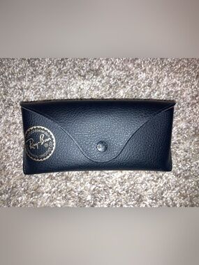 Ray-Ban Black Leatherette Sunglasses Case with Gold Logo